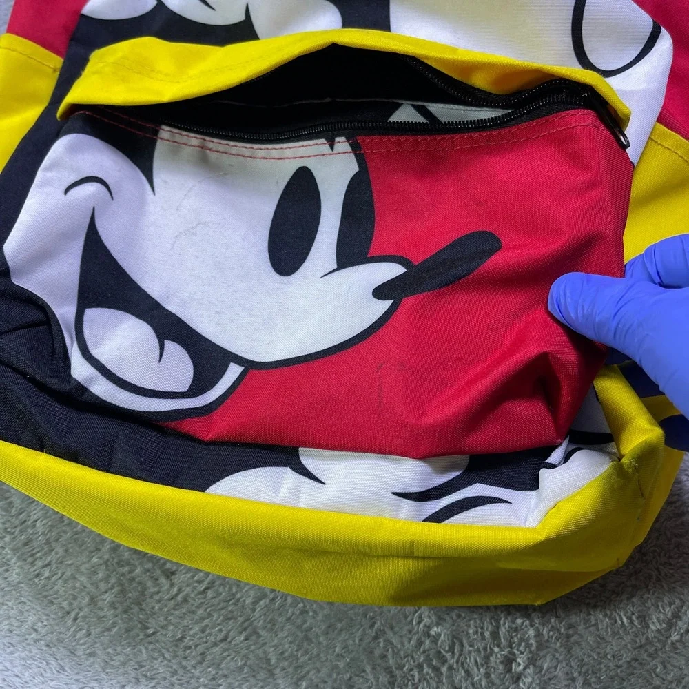 Mickey Mouse Backpack Red Yellow Black‎ Classic Character Print School Bag